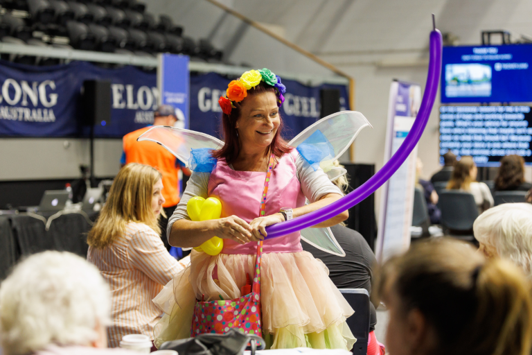 Balloon twister at the Geelong Expo